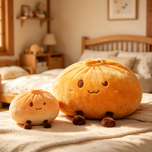 Cuscino Peluche a Forma di Panino al Vapore Cartone Animato, Cuscino Imbottito a Forma di Cibo con Piccole Gambe, Decorazione per Camera da Letto, Regalo per Bambini - Product Image 6