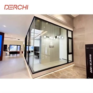 Rumah apartemen jendela ayunan aluminium mengkilap ganda, jendela jaring nyamuk dengan kaca tempered ganda - Product Image 2