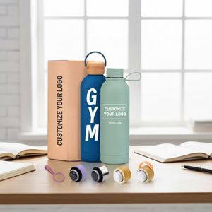 Custom logo 500/750/1000ml Thermal Vacuum Gym Double Wall Insulated Drink Water <b>Bottle</b> Stainless Steel with logo for Gym - Product Image 1