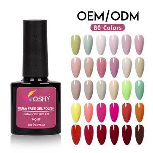 QSHY odorless resin uv gel original oem color new private label hema free create your own brand very good nail gel polish
