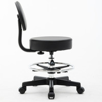 Réglable En Acier Inoxydable Beauté Médical Chaise De Bureau Étanche Selle Clinique Maître Massage Manucure Pivotant Travail Roulant