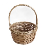Vente chaude vide classique petit panier cadeau de nourriture de vacances rond paniers de rangement en osier de festival à poignée supérieure