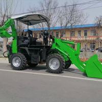 Mesin Pengolah Tanah Murah Mini Traktor Dapat Diderek 4x4 Traktor Pertanian Backhoe Loader Excavator 37 kW Kapasitas Bucket 0.3m