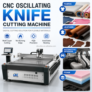 Machine de découpe CNC multi-matériaux pour cuir, mousse, tapis, carton, emballage avec couteau oscillant et caméra CCD - Product Image 2