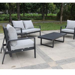 Sofá de Jardín de Lujo con Marco de Aluminio, Sillas y Mesa para Exteriores, Muebles de Patio, Terraza y Jardín - Product Image 6