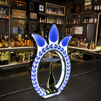 Support de bouteille de tequila en plastique au design original, présentoir lumineux LED avec télécommande, rechargeable, en acrylique, OEM
