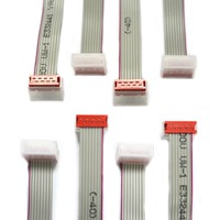 Cable Plano Aislado de PVC Personalizable, Recubierto de Estaño, Cobre 28AWG 1*0.5mm, 220V, 100mm, Borde Rojo, Gris, para Aplicaciones Electrónicas