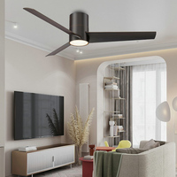 Ventilateur de plafond intelligent pour salon ODM OEM, moderne, 3 pales, 52 pouces, avec lumière LED et télécommande