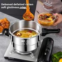 Cuisinière à pression moderne en acier inoxydable 304, écologique, capacité 4-6L, compartiment vapeur pour restaurants commerciaux