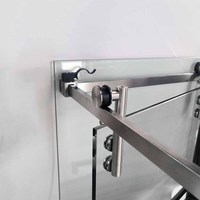 Quincaillerie de porte de douche coulissante en verre sans cadre au design moderne accessoire de salle de bain peu encombrant écran en fibre de verre fini