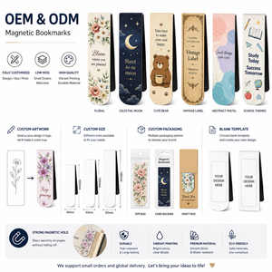 Segnalibri Magnetici Personalizzati con Logo, Ecologici, Flessibili, con Motivi Floreali, <span class=keywords><strong>Notte</strong></span> <span class=keywords><strong>Stellata</strong></span>, Marmo e Geometrici, per Scuola, Lettura e Regalo - Product Image 5