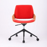 Chaise de bureau moderne en cuir PU de qualité supérieure au design confortable et ensemble table de bureau rouge pour la maison