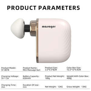 Mini Pistola de Masaje Phenitech para Viajes con Control de Tiempo - Alivio del Dolor Muscular Profundo para Cuello, Hombros, Muslos y Cuero Cabelludo - Estuche de Transporte Silencioso - Product Image 6