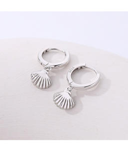 أقراط مجوهرات أنيقة مطلية بالذهب العادي أقراط بدلاية على شكل صدفة بحرية متدلية للنساء - Product Image 4