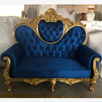 Chaises de trône en cuir blanc sculpté Kings Love Seat 2021