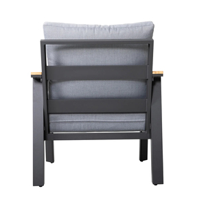 Sedia da <span class=keywords><strong>Giardino</strong></span> <span class=keywords><strong>in</strong></span> <span class=keywords><strong>Alluminio</strong></span> e Legno di Teak con Cuscino Impermeabile <span class=keywords><strong>per</strong></span> Esterni - Product Image 3