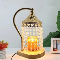 Lampe chauffe-bougie de luxe légère avec minuterie, lampe chauffe-bougie électrique en métal, lampe chauffe-bougie