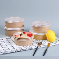 Papier de pâte de nouilles chinois, cuisine rapide, à emporter, assiettes en papier et bol avec couvercle écologique 750ml 1000ml