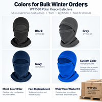 Cagoule en polaire coupe-vent pour l'hiver, masque de ski, doublure de casque de moto, vente en gros, couleurs assorties, emballage en vrac