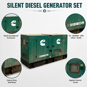 Generador Diésel Silencioso de Bajo Consumo con Alternador Refrigerado por Agua Cummins de 200 kVA, 25 kVA, 30 kVA, 35 kVA, 40 kVA con Generador Stamford - Product Image 3