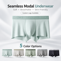 Sous-vêtements pour hommes en modal sans couture à taille mi-haute, confortables, avec logo personnalisé, pour usage quotidien décontracté, vente en gros, fabrication OEM