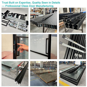 HDSAFE OEM ODM Échantillon <span class=keywords><strong>de</strong></span> <span class=keywords><strong>porte</strong></span> en verre personnalisée sans rail inférieur, cadre en aluminium fin, fermeture douce, quincaillerie pour portes coulissantes en verre <span class=keywords><strong>de</strong></span> 8 mm - Product Image 4