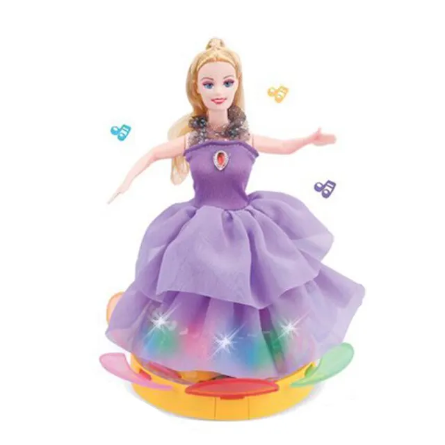 Girl Doll Toy Electric Universal Rotating Princess Toy With Light Music