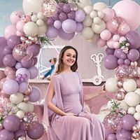 Kit d'arche de ballons Amandir 173 pièces, couleur violet poussiéreux, ballons en caoutchouc double épaisseur, rose/blanc/lavande/lilas, pour fêtes d'anniversaire