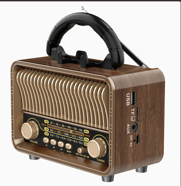 New Retro Radio, Portable AM/FM/SW, with USB Rechargeable Battery and Antenna.