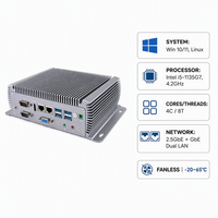 PC Embebido de Bajo Consumo, Intel N5095 4 Núcleos, DDR4 16GB, M.2 NVMe, SATA, RS232, WIFI, BT, Win11, Linux, para POS, Cajero Automático, Kiosco, Mini PC Industrial