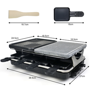 Parrilla Raclette 2 en 1 <span class=keywords><strong>para</strong></span> el hogar, parrilla eléctrica <span class=keywords><strong>para</strong></span> barbacoa, <span class=keywords><strong>carne</strong></span> asada sin humo, en venta - Product Image 5