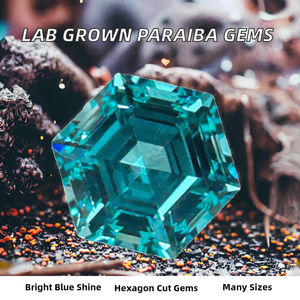 Gemas Sueltas de Alta Calidad, Tratadas Termicamente, Corte Hexagonal Paraiba, 6mm 8mm 10mm, Gemas Azules Cultivadas en Laboratorio con Efecto de Color/Fuego para Engaste en Joyería, en Oferta - Product Image 2