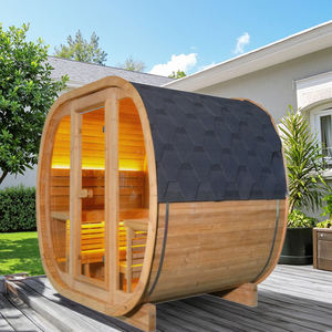 Sauna à vapeur humide pour 4 personnes, sauna extérieur écologique, sauna commercial moderne carré en bois massif avec poêle - Product Image 1