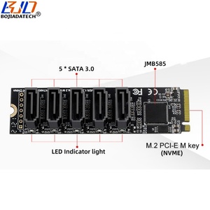 موصل 5 * SATA 7Pin إلى NGFF <span class=keywords><strong>M</strong></span>.2 NVME-<span class=keywords><strong>M</strong></span> بطاقة محول 6Gbps JMB585 - Product Image 3