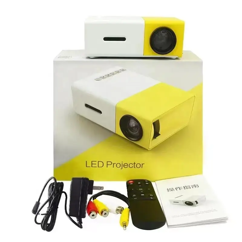 Miniproyector LED portátil YG300, para uso doméstico, Android e IOS