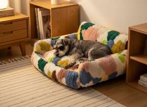 Nichoir de luxe écologique <span class=keywords><strong>pour</strong></span> animaux de compagnie avec tapis doux, housse amovible confortable, <span class=keywords><strong>lit</strong></span>-coussin chaud <span class=keywords><strong>pour</strong></span> petits chiens et chats - Product Image 2