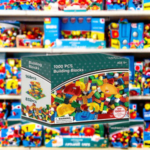 لعبة تركيب مسار الرخام التعليمية للأطفال، مجموعة قوالب بلاستيكية مع مكعبات كبيرة ومنزلق متاهة للأطفال - تجميع ذاتي - Product Image 3