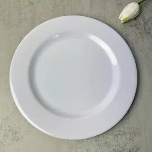 Wholesale custom melamine unbreakable white plates restaurant dinnerware for catering