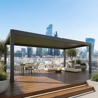 Pergola rétractable en aluminium imperméable pour l'extérieur avec toit ouvrant à lamelles en PVC, gazebo pare-soleil pour jardin