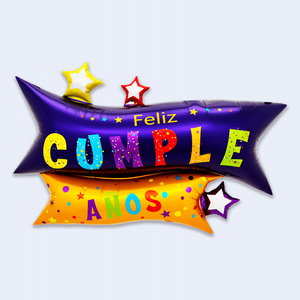 Palloncino in Alluminio Spesso 59x71cm con Scritta 'Party Love Happy Birthday' in Colori Pastello, per Laurea, Capodanno Cinese, Ritorno a Scuola - Product Image 1