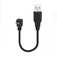 90 derajat miring ke atas bawah sudut kanan kiri micro B usb USB2.0 data kabel pengisi daya mikro usb miring