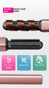Lisseur chauffant haute température avec thermostat réglable, dents en céramique, brosse thermique antistatique pour cheveux bouclés - Product Image 2