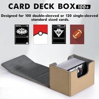 Boîte de rangement magnétique en cuir PU de qualité supérieure pour 100 cartes à collectionner, personnalisable en gros, 13 couleurs, pour jeux de table