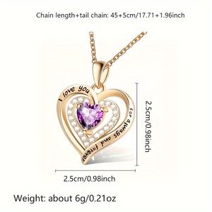 Collier pendentif en forme de cœur serti de diamants, cadeaux festifs pour la Saint-Valentin, Halloween, Pâques, souvenirs pour fêtes à domicile - Product Image 5