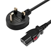 Cable de Alimentación P-Lock IEC C13 a Enchufe del Reino Unido, Cable de Alimentación de 13A 100% Cobre para PDU, Rack de Servidores, Centro de Datos