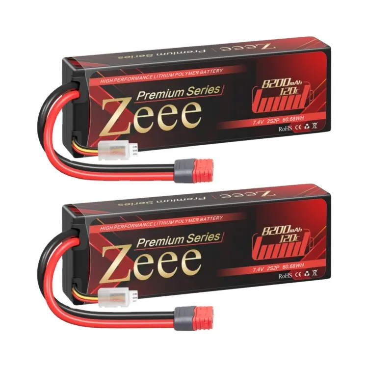 Zeee प्रीमियम श्रृंखला 2s 7.4v लाइपो बैटरी 8200mah के साथ 120c हार्ड प्रकरण बैटरी डीन टी कनेक्टर के लिए आर सी कार ट्रक आर सी Truggy