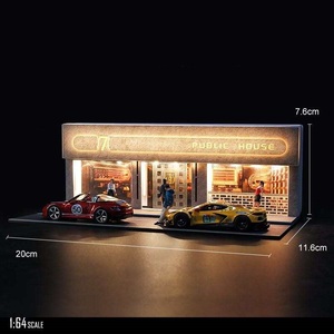 Ausstellungsraum Parkplatz 1:64 Diecast-Automodell Feste Parkplätze Massivholz-Garagenmodell Handgefertigtes DIY-Szenenmodell Anpassbar - Product Image 6