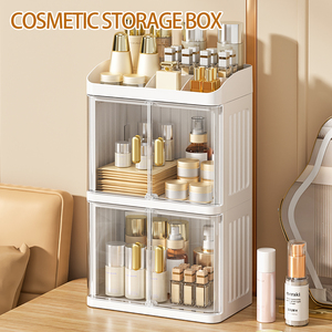 High-end קיבולת גדולה של היהירות אחסון שולחן עבודה עבור טיפוח העור קוסמטיקה משרד פלסטיק מארגן - Product Image 3