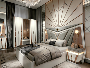 Cadre de lit king <span class=keywords><strong>queen</strong></span> avec rangement, taille double complète pour filles italiennes, ensemble complet de meubles de chambre à coucher en bois de luxe moderne - Product Image 2