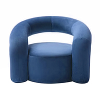 Fauteuil de salon de style nordique, mobilier moderne, revêtement en velours, fauteuil de détente de luxe, chaise longue de salon